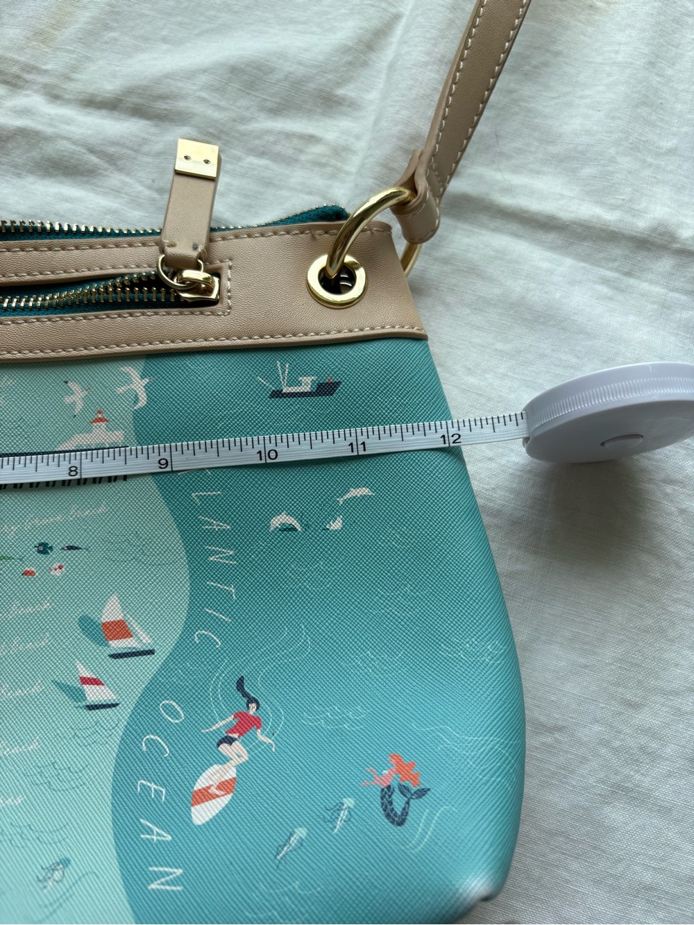 Spartina 449 Myrtle Beach Print Crossbody - Light Blue/Cream - Picture 10 of 14